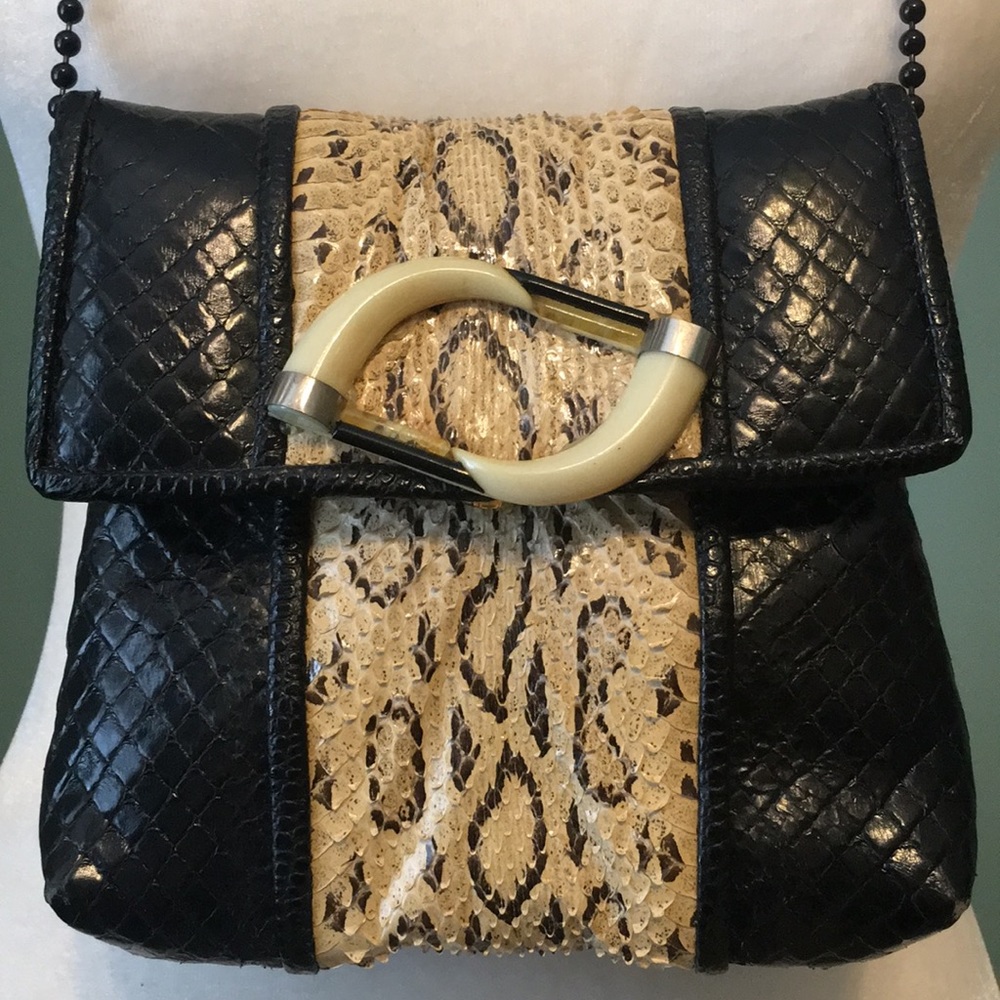 Vintage Python Leather Handbag - image 1